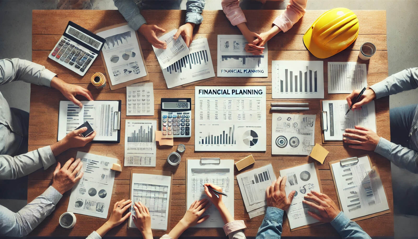 Handwerksbetrieb am Tisch